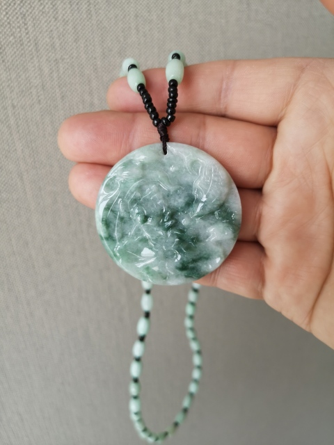 古玩玉器翡翠荷葉魚牌拍賣,當前價格580元