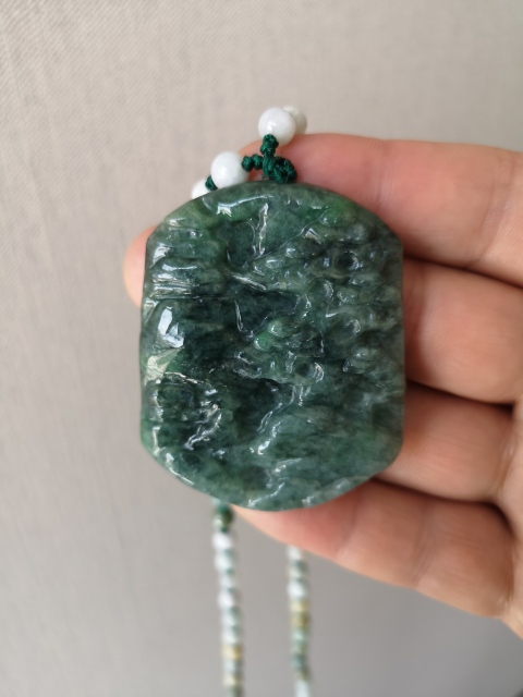 古玩玉器翡翠山水牌拍賣,當前價格680元