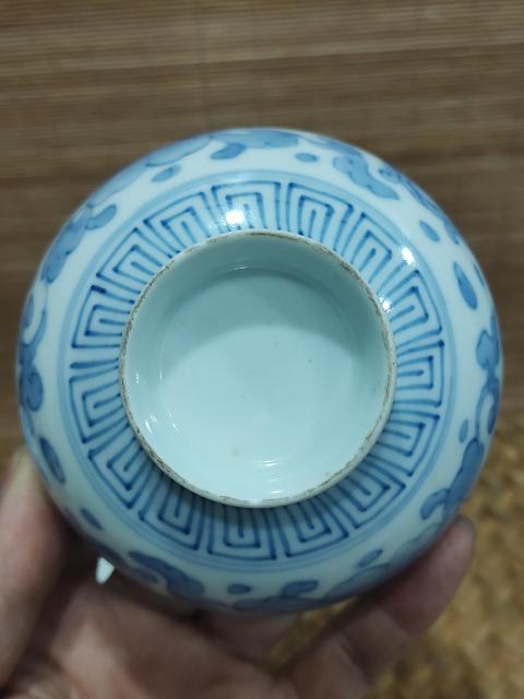 古玩陶瓷青花瑞獸蓋碗 一對拍賣，當前價格1999元