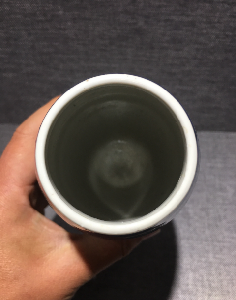 古玩陶瓷康熙年制四字雙行款青花留白梅紋橄欖瓶拍賣，當前價格7600元