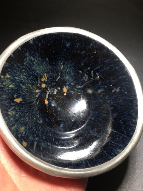 古玩陶瓷【精品】宋代建窯藍兔毫盞拍賣，當前價格1999元