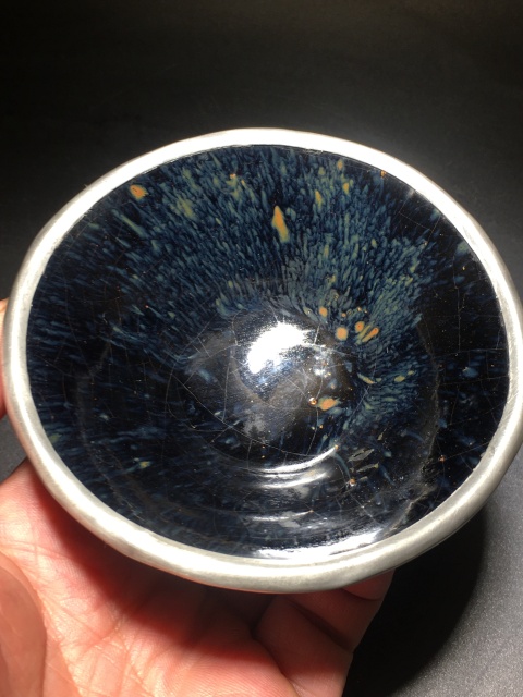 古玩陶瓷【精品】宋代建窯藍兔毫盞拍賣，當前價格1999元