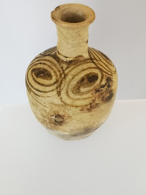 古玩陶瓷精品.元末明初青花螺旋紋撇口瓶拍賣，當前價格998元