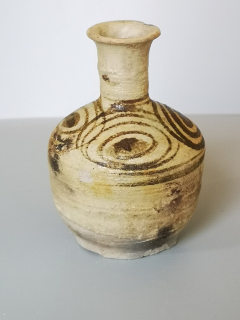 古玩陶瓷精品.元末明初青花螺旋紋撇口瓶拍賣，當前價格998元