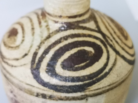 古玩陶瓷精品.元末明初青花螺旋紋撇口瓶拍賣，當前價格998元