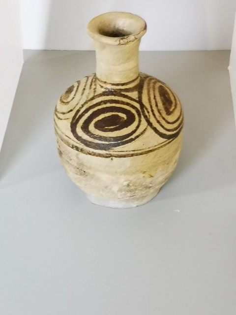 古玩陶瓷精品.元末明初青花螺旋紋撇口瓶拍賣，當前價格998元