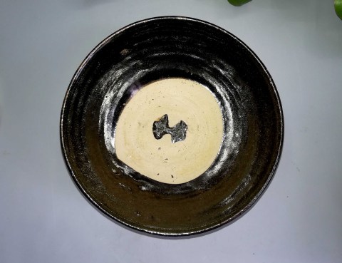 古玩陶瓷明代旋紋黑釉大碗拍賣,當前價格500元