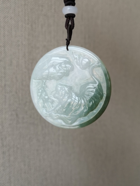 翡翠虎牌掛件拍賣，當前價格220元