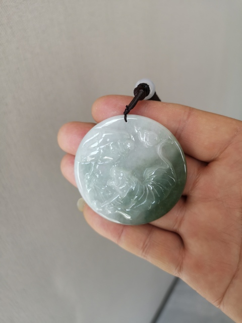 古玩玉器翡翠虎牌掛件拍賣,當前價格220元