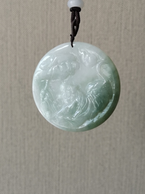 古玩玉器翡翠虎牌掛件拍賣,當前價格220元