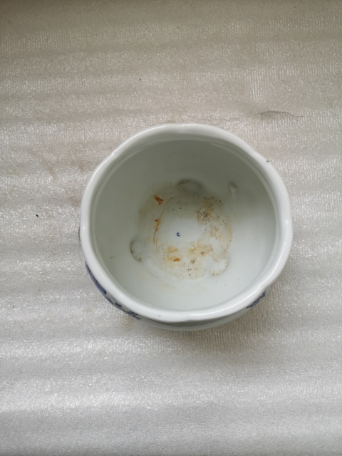 古玩陶瓷青花加彩印花花口爐拍賣，當前價格398元