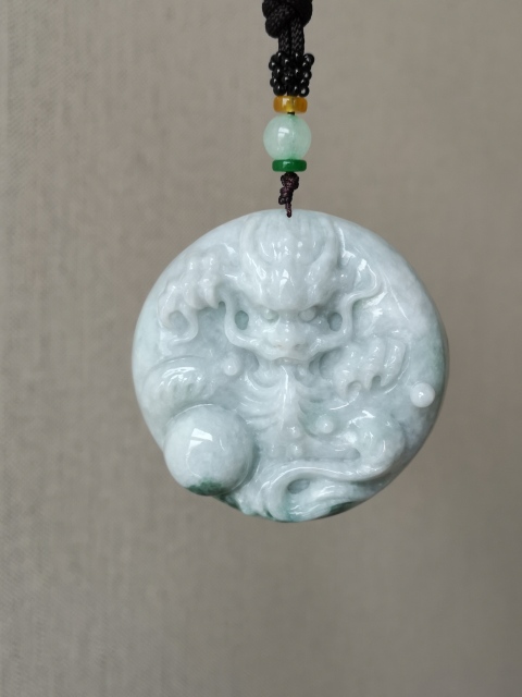 古玩玉器翡翠龍牌拍賣,當前價格1500元