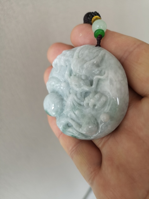 古玩玉器翡翠龍牌拍賣,當前價格1500元