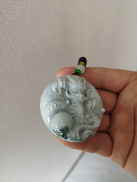 古玩玉器翡翠龍牌拍賣,當前價格1500元