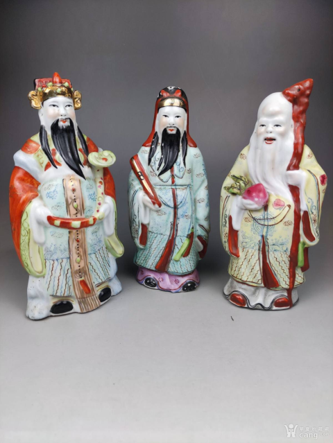 中国古玩　白磁福禄寿人物置物 域鉴古玩】福禄寿三星人物塑像拍卖价格/图片/值多少钱