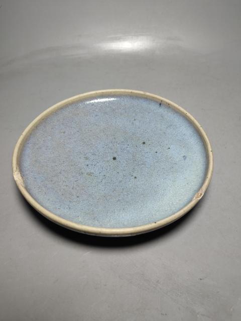 古玩陶瓷金元時期鈞窯天藍雪花釉盤(五大名窯)拍賣,當前價格12000元