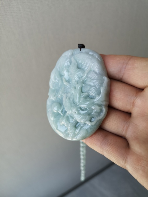 古玩玉器翡翠龍佩(也可以當手把件)拍賣,當前價格750元