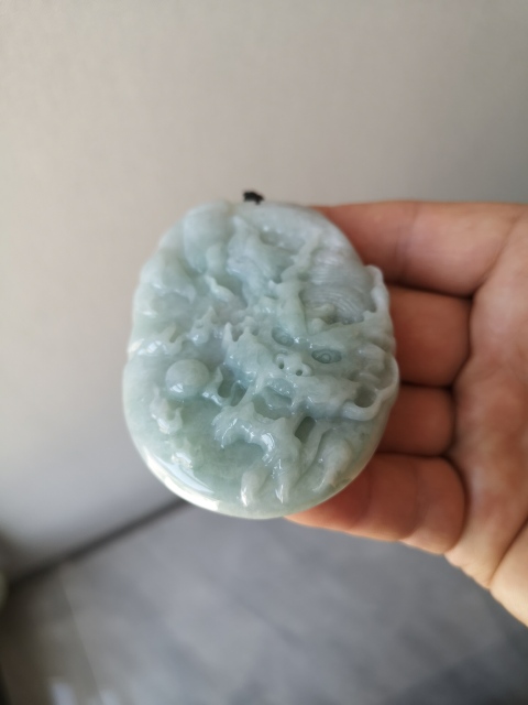 古玩玉器翡翠龍佩(也可以當手把件)拍賣,當前價格750元