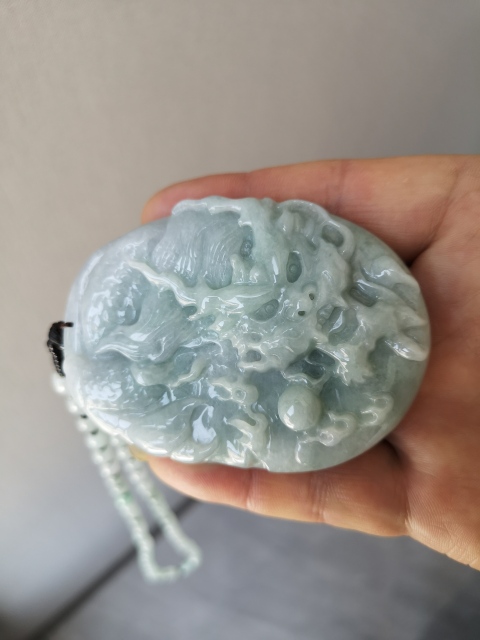 古玩玉器翡翠龍佩(也可以當手把件)拍賣,當前價格750元