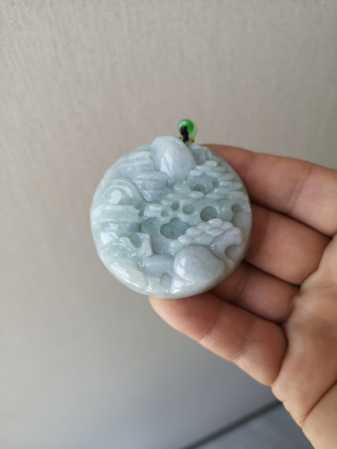 古玩玉器翡翠山水牌拍賣,當(dāng)前價(jià)格550元