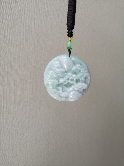 古玩玉器翡翠山水牌拍賣,當(dāng)前價(jià)格550元