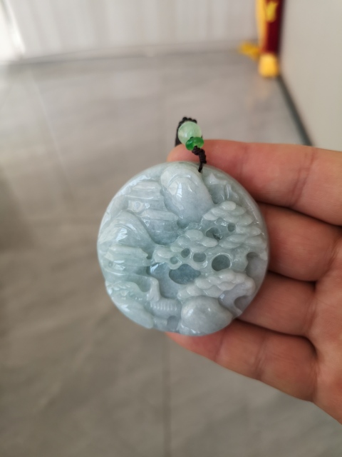 古玩玉器翡翠山水牌拍賣,當(dāng)前價(jià)格550元