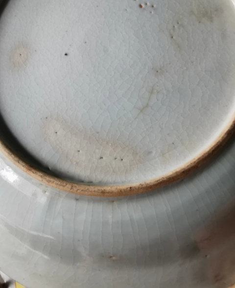 古玩陶瓷樓臺亭閣山水紋青花盤拍賣,當前價格450元