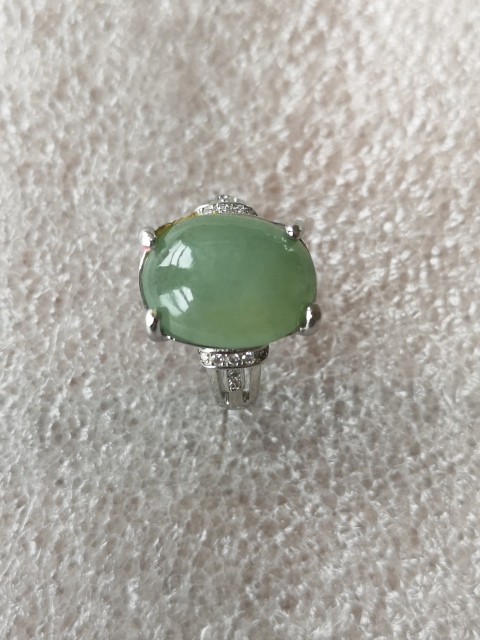 古玩玉器翡翠鑲嵌戒指拍賣,當前價格555元