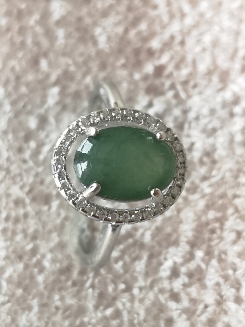 古玩玉器翡翠鑲嵌戒指拍賣，當前價格135元