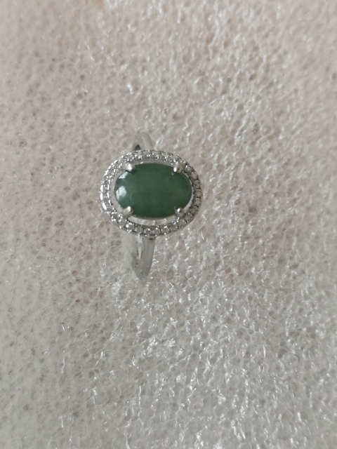 古玩玉器翡翠鑲嵌戒指拍賣，當前價格135元