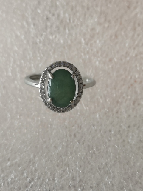 古玩玉器翡翠鑲嵌戒指拍賣，當前價格135元