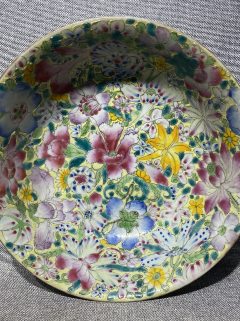 古玩陶瓷清晚期精品百花不落地賞盤拍賣,當(dāng)前價格1999元