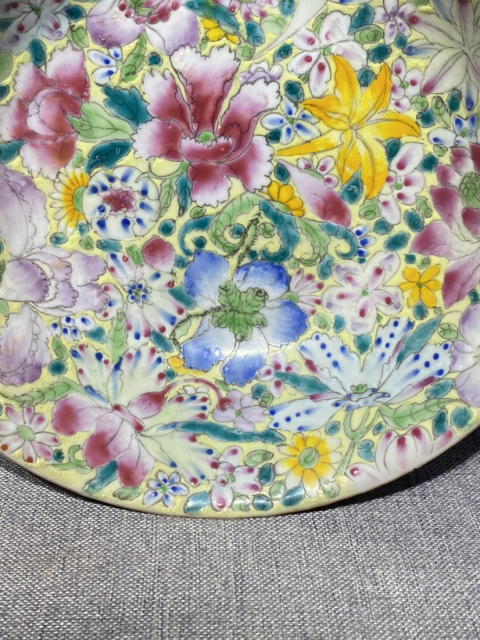 古玩陶瓷清晚期精品百花不落地賞盤拍賣,當(dāng)前價格1999元