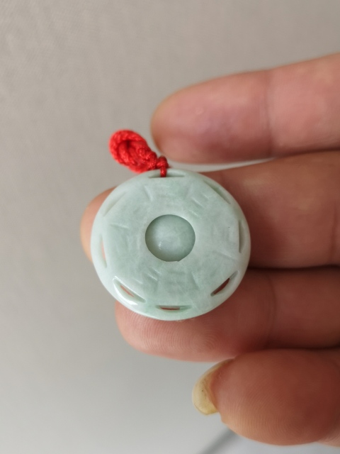 古玩玉器翡翠八卦轉(zhuǎn)心佩拍賣，當(dāng)前價(jià)格198元