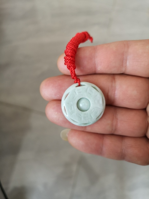 古玩玉器翡翠八卦轉(zhuǎn)心佩拍賣，當(dāng)前價(jià)格198元