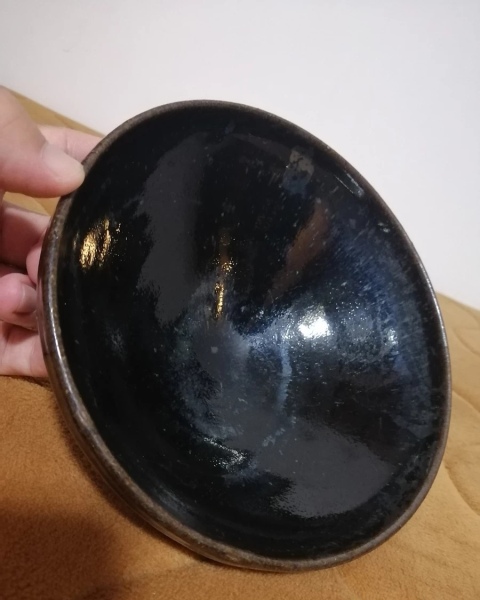 古玩陶瓷耀州窯黑釉斗笠碗拍賣，當前價格1999元