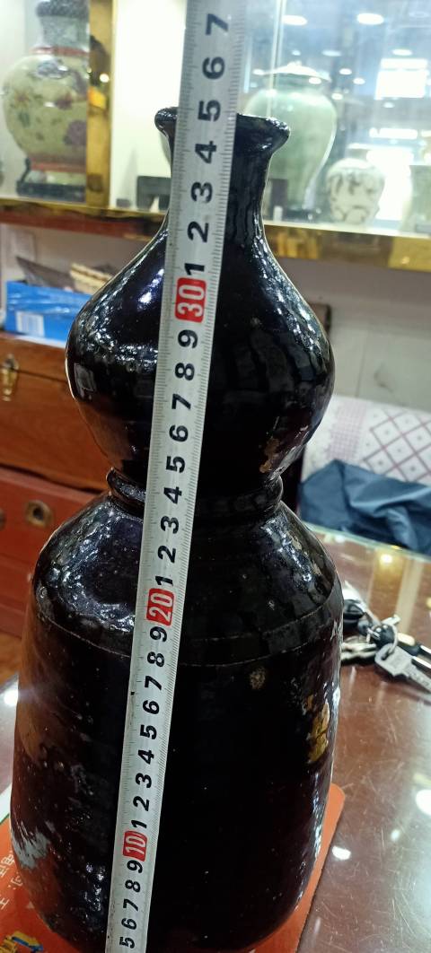 古玩陶瓷放漏明末清初醬釉葫蘆瓶拍賣，當(dāng)前價格5555元