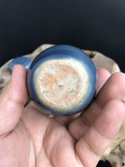 古玩陶瓷清乾隆霽藍釉砂口小蓋罐拍賣，當前價格5000元