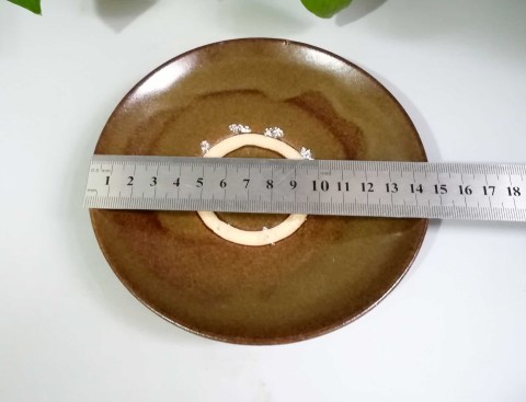 古玩陶瓷元明磁州窯茶葉末釉盤拍賣，當(dāng)前價格999元