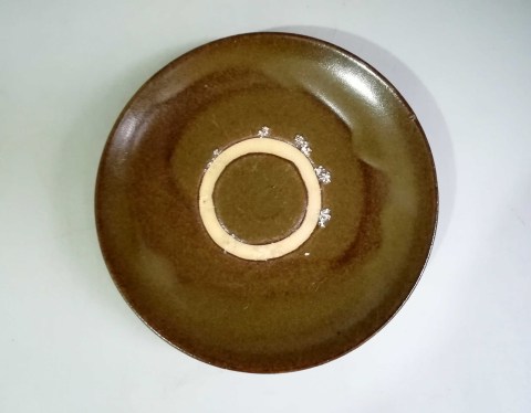 古玩陶瓷元明磁州窯茶葉末釉盤拍賣，當(dāng)前價格999元