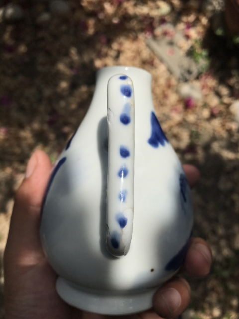 古玩陶瓷晚清青花山水茅屋紋梨形壺拍賣，當前價格2280元