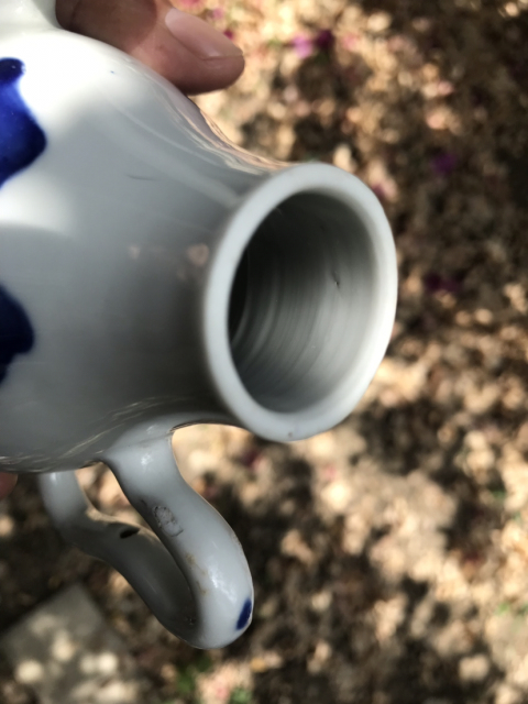 古玩陶瓷晚清青花山水茅屋紋梨形壺拍賣，當前價格2280元