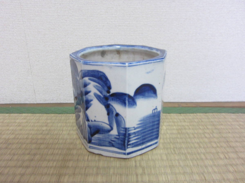 古玩陶瓷山水紋青花筆筒拍賣,當前價格600元