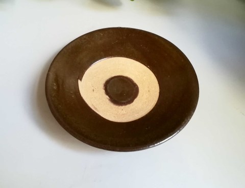 古玩陶瓷元明磁州窯褐釉盤拍賣，當前價格999元