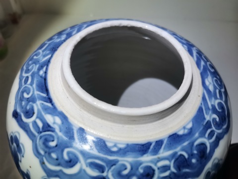 古玩陶瓷青花花間壽蓋罐拍賣,當前價格6666元