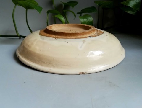 古玩陶瓷明代白地黑彩福壽大盤拍賣，當前價格1999元