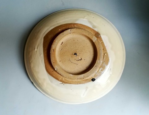 古玩陶瓷明代白地黑彩福壽大盤拍賣，當前價格1999元