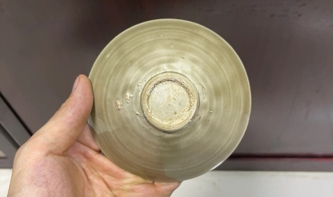 古玩陶瓷宋代,耀州窯,青瓷斗笠盞拍賣,當前價格6666元