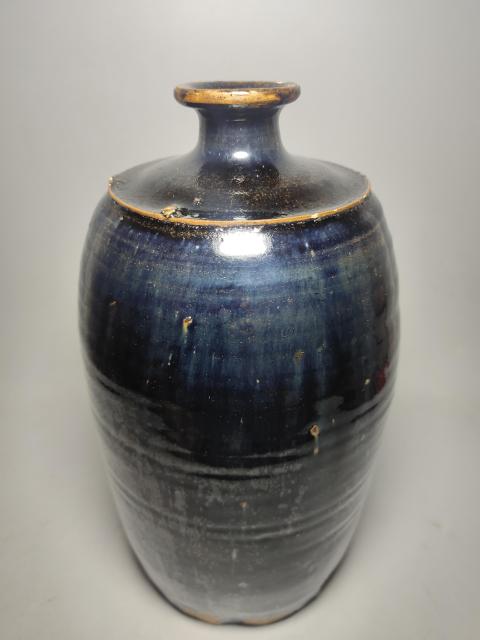 古玩陶瓷元末明初磁州窯黑釉藍毫梅瓶（已保真）2025/11/28拍賣，當前價格388800元