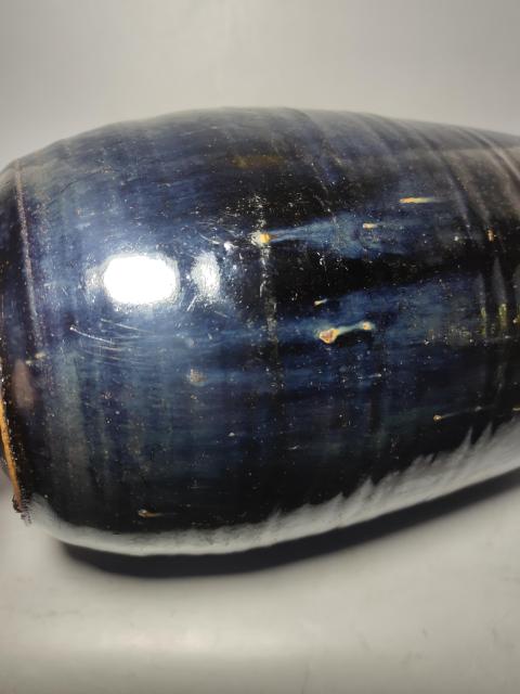 古玩陶瓷元末明初磁州窯黑釉藍毫梅瓶（已保真）2025/11/28拍賣，當前價格388800元